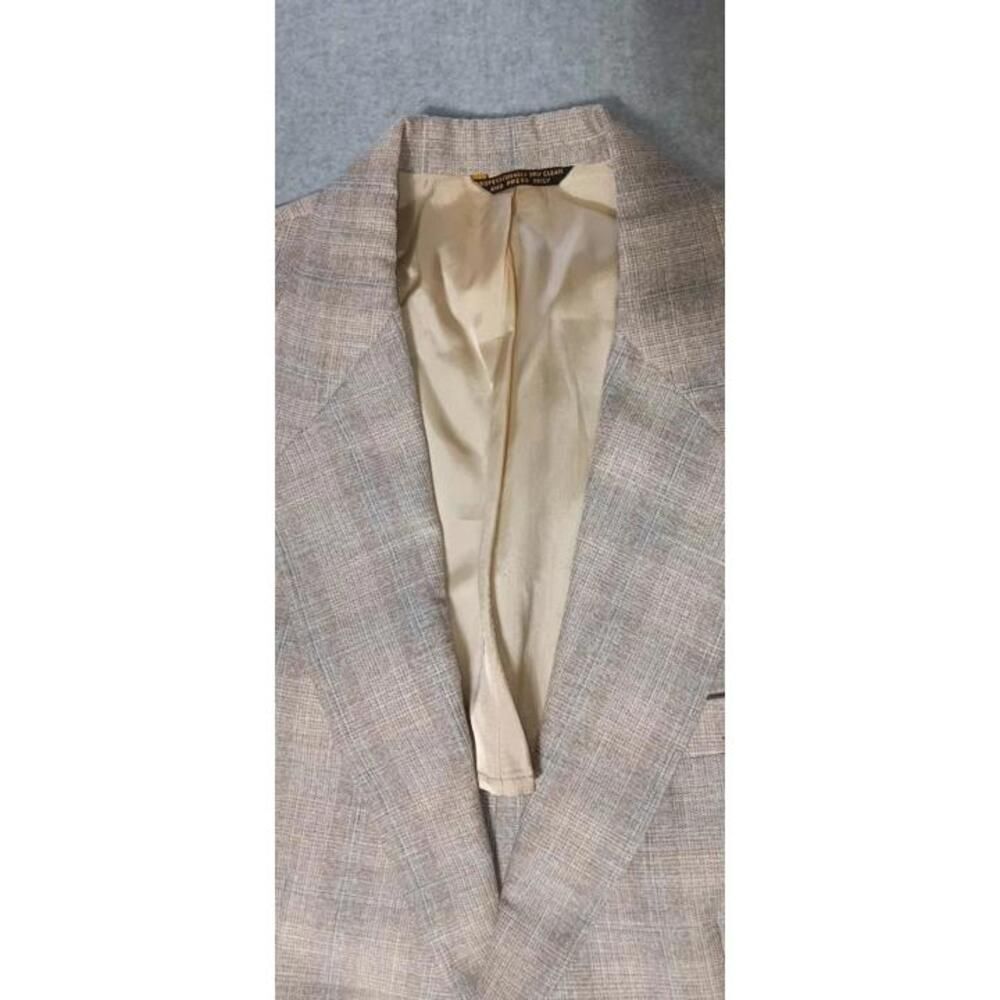 Vintage Palm Beach Blazer Jacket Mens Large Biege Grey Button Up Pockets... - Picture 2 of 12